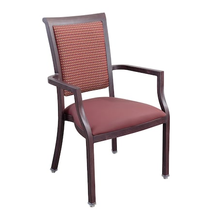 Medacure Squared Red Stain-Resistant Dining Room Chair for Seniors & Homecare, Square Arms MC-DCA475R